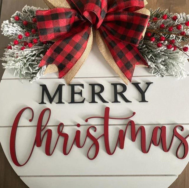 Christmas Wooden Board Garland Doorplate Decorations