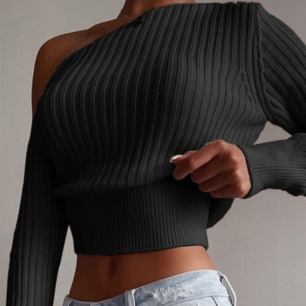 Off Shoulder Long Sleeve Sweater