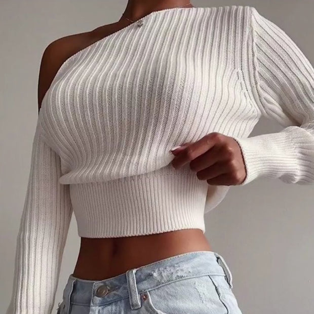 Off Shoulder Long Sleeve Sweater