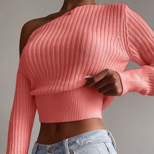 Off Shoulder Long Sleeve Sweater