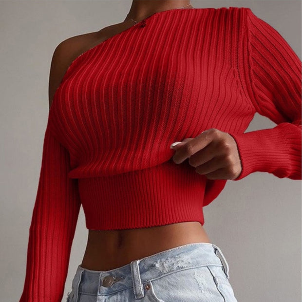 Off Shoulder Long Sleeve Sweater