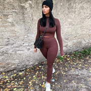 High Waist Crop Top Tracksuit