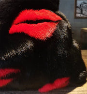 Real Mink Fur Small Handle Bag