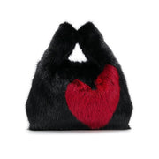 Real Mink Fur Small Handle Bag