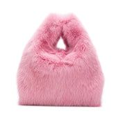 Real Mink Fur Small Handle Bag